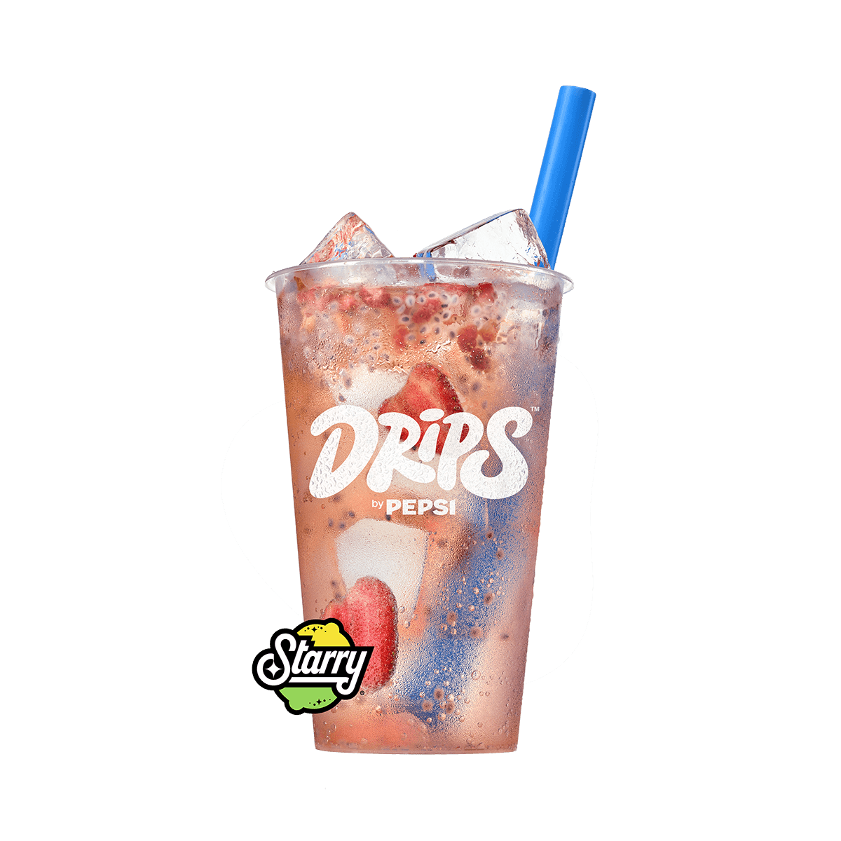 Starry Berry Basil presented in a glass