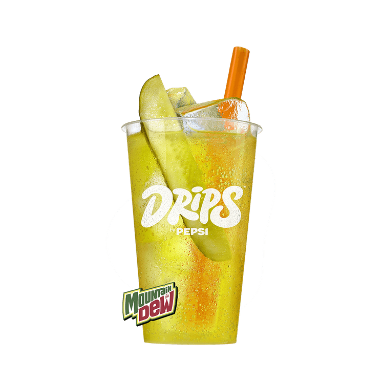 Mountain Dew Chill Dill presented in a glass
