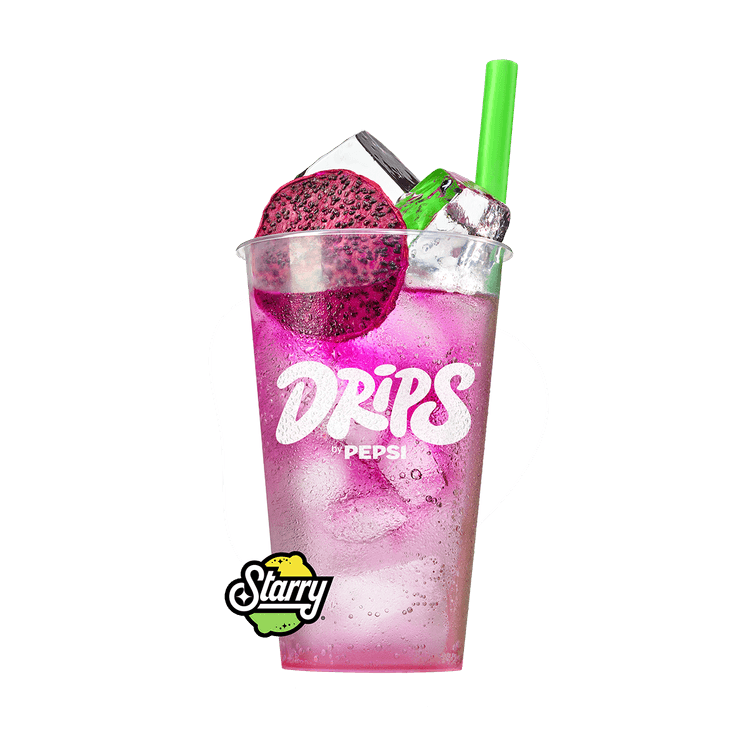 Starry Dragon Fruit Blast presented in a glass