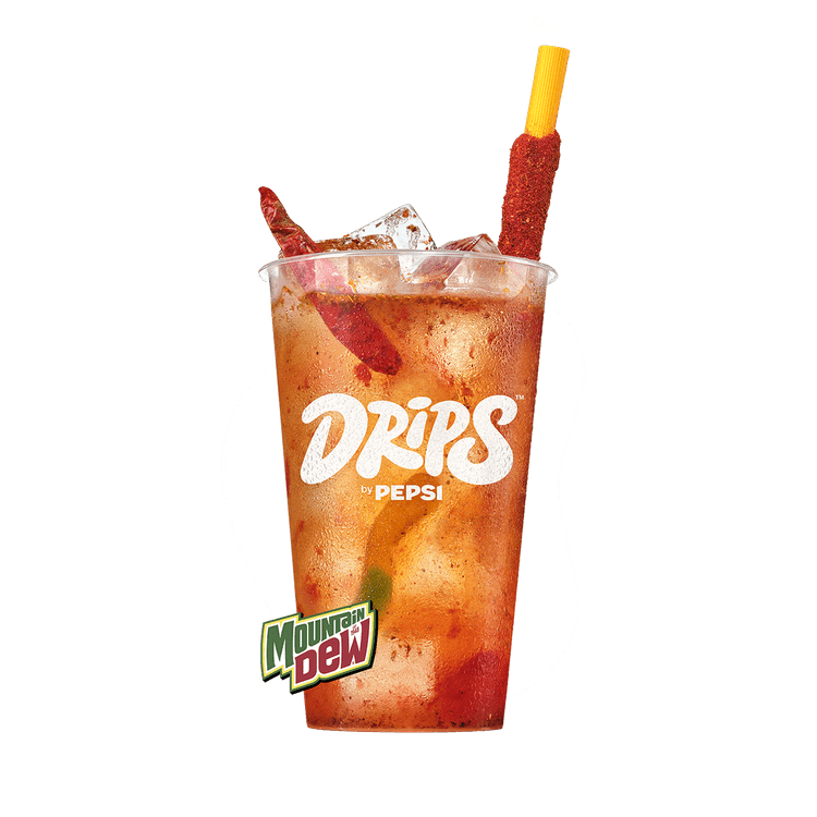 Mountain Dew Spicy Splash presented in a glass