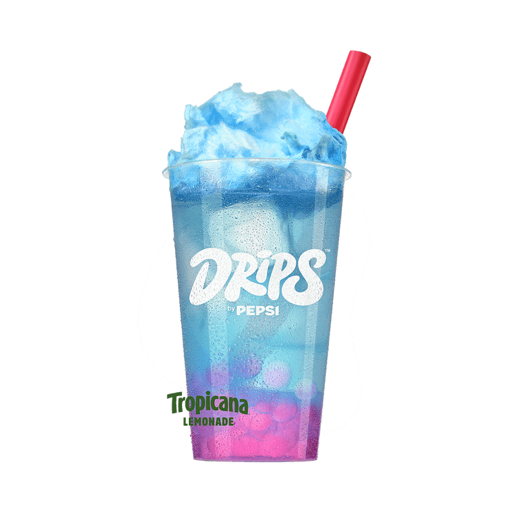 Tropicana Cotton Candy Lemonade presented in a glass